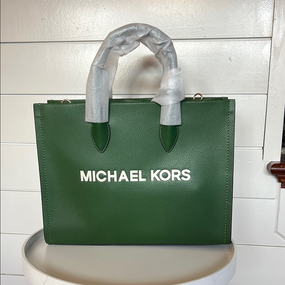 NWT Michael Kors Green Leather Tote Bag